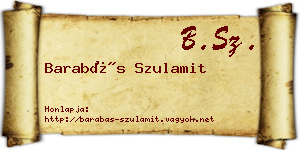 Barabás Szulamit névjegykártya